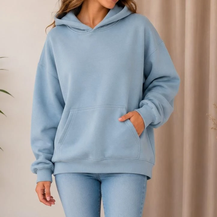Sweat hoodie molletonné LH - Bleu - Taille M - Bon état